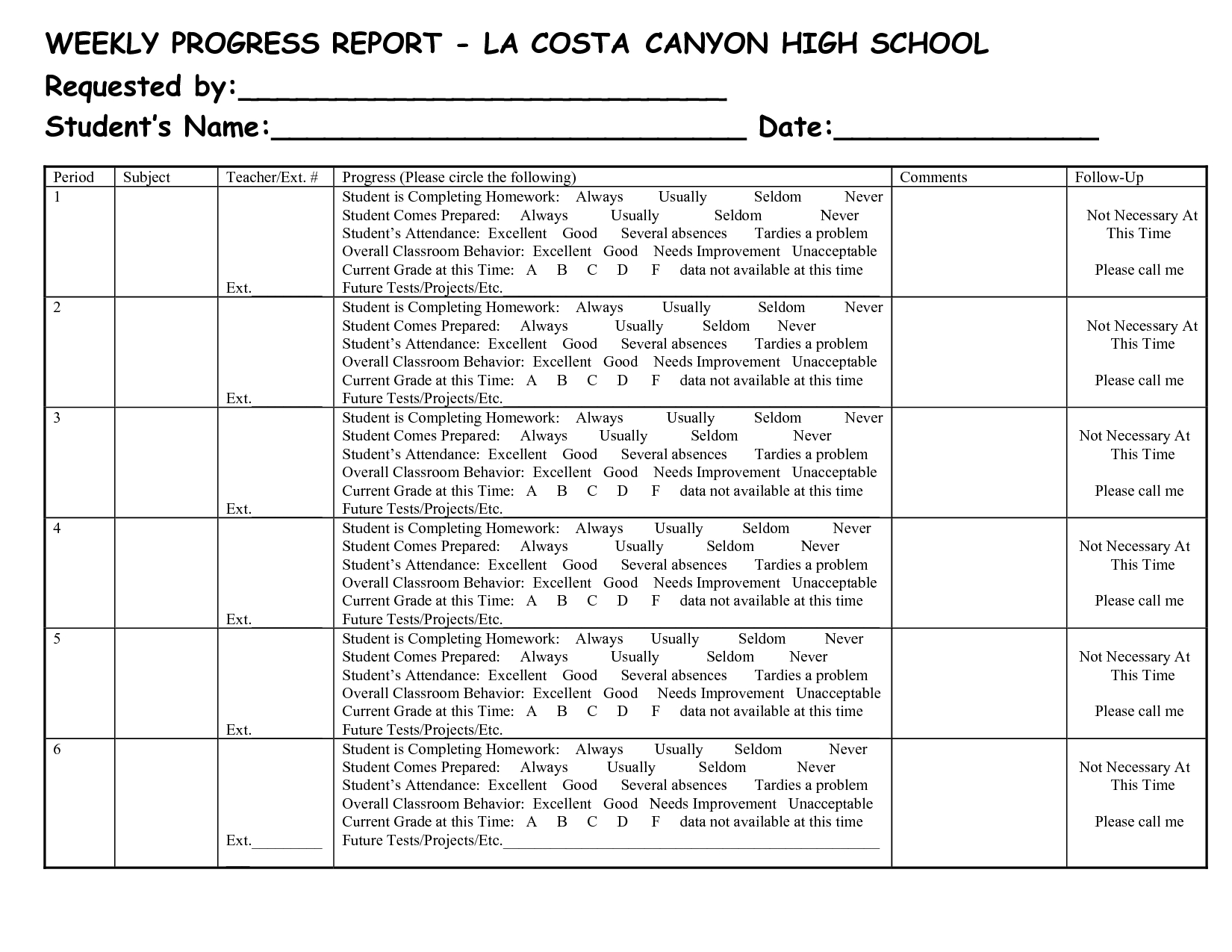 School Progress Report Templates – Loran Within School Progress Report Template