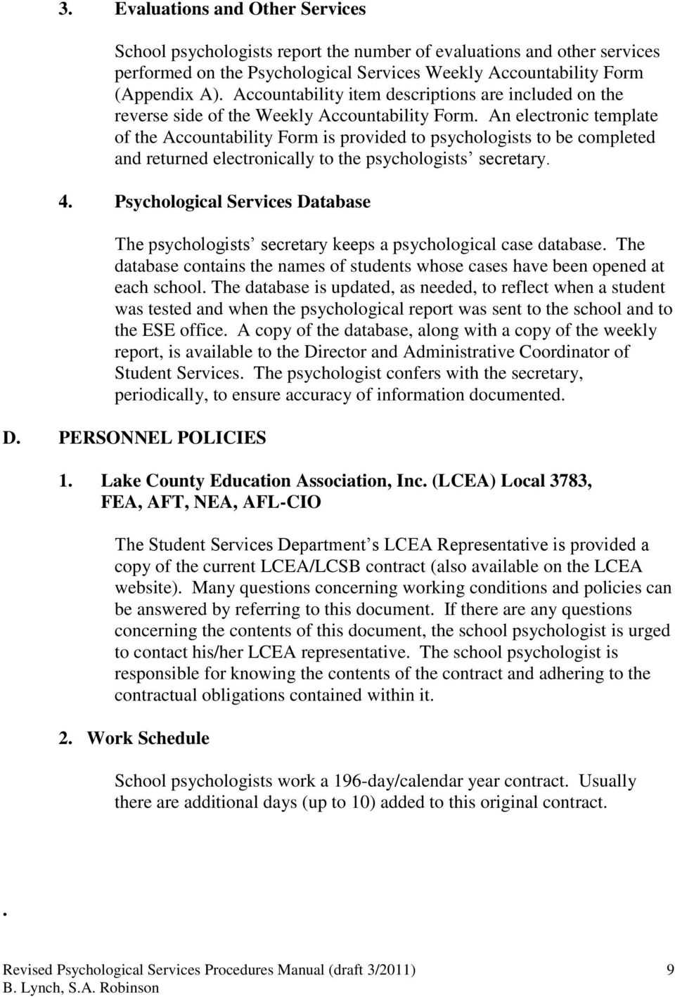 School Psychologist Handbook – Pdf Free Download In School Psychologist Report Template