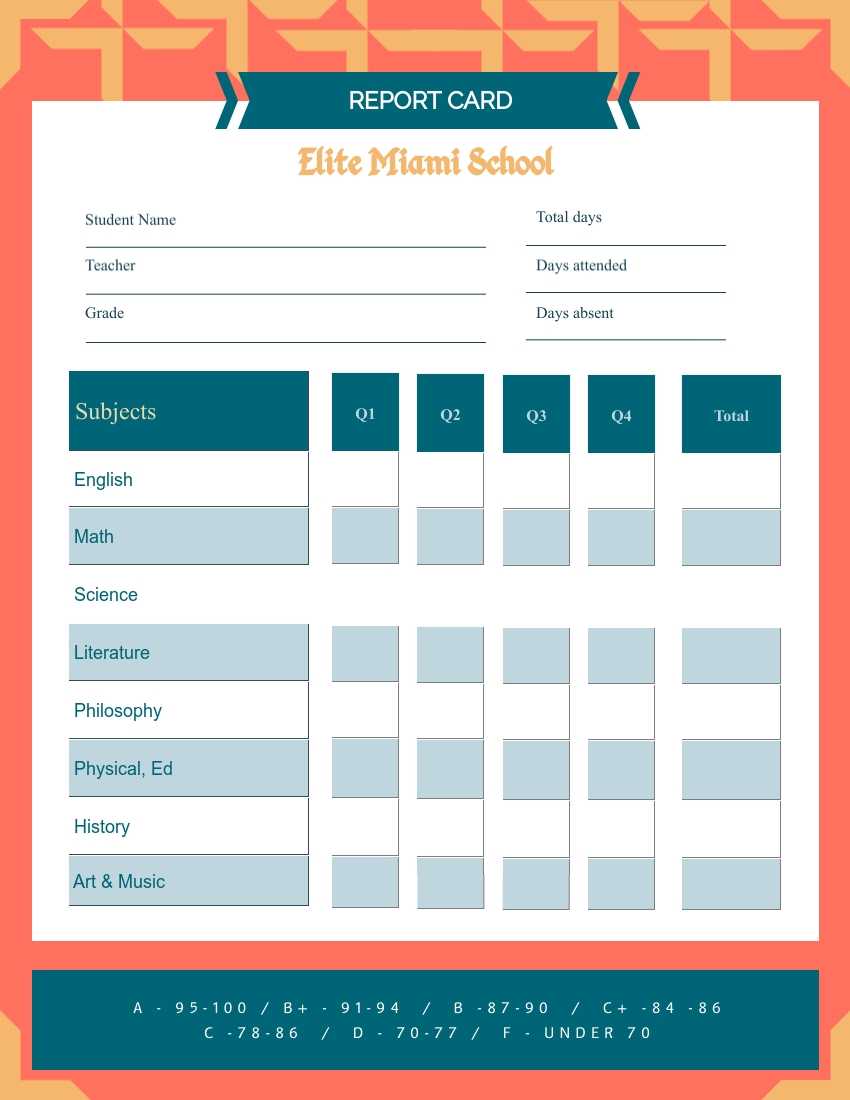 School Report Card Template - Visme With Report Card Format Template