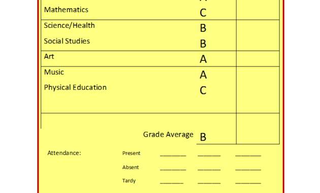 School Report Template inside School Report Template Free