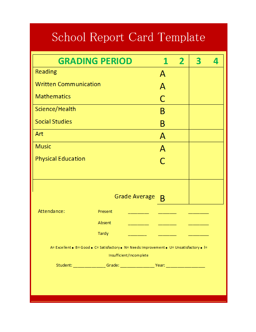School Report Template Intended For Result Card Template