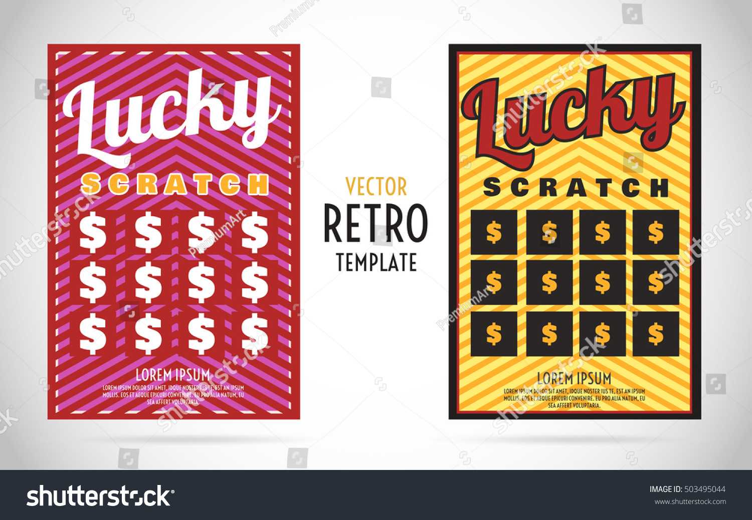 Scratch Off Lottery Card Ticket Vector Stock Vector (Royalty Inside Scratch Off Card Templates