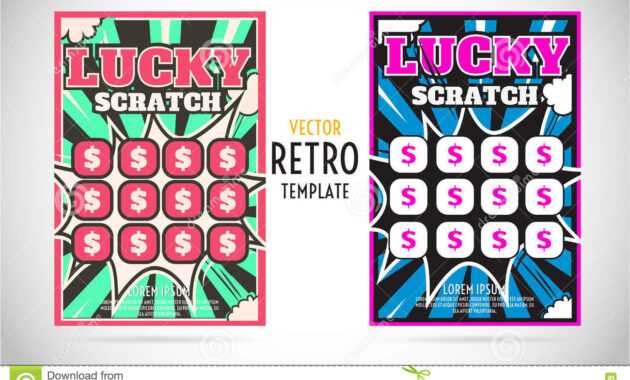 Scratch Off Lottery Ticket Vector Design Template Stock with Scratch Off Card Templates