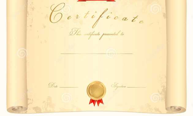 Scroll Certificate Stock Vector. Illustration Of Award regarding Scroll Certificate Templates