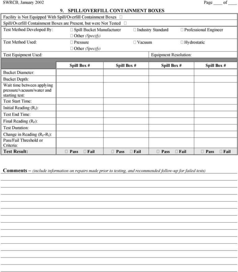 Secondary Containment Testing Report Form – Pdf Free Download With ...
