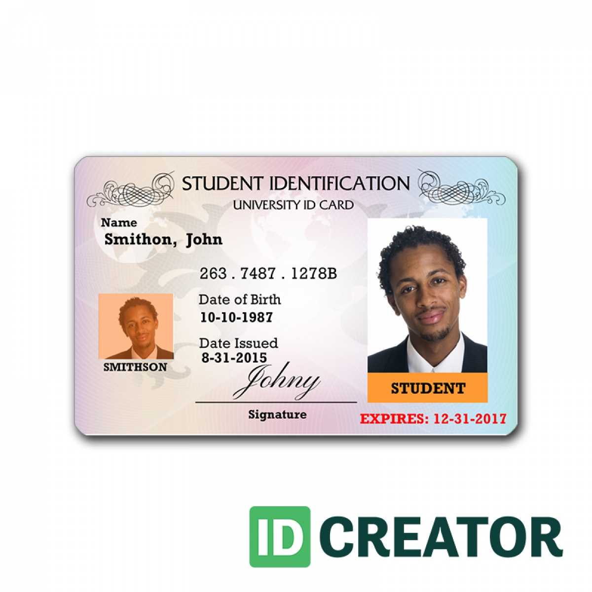 Sensational Student Id Card Template Ideas Identity Cdr Within Sample Of Id Card Template