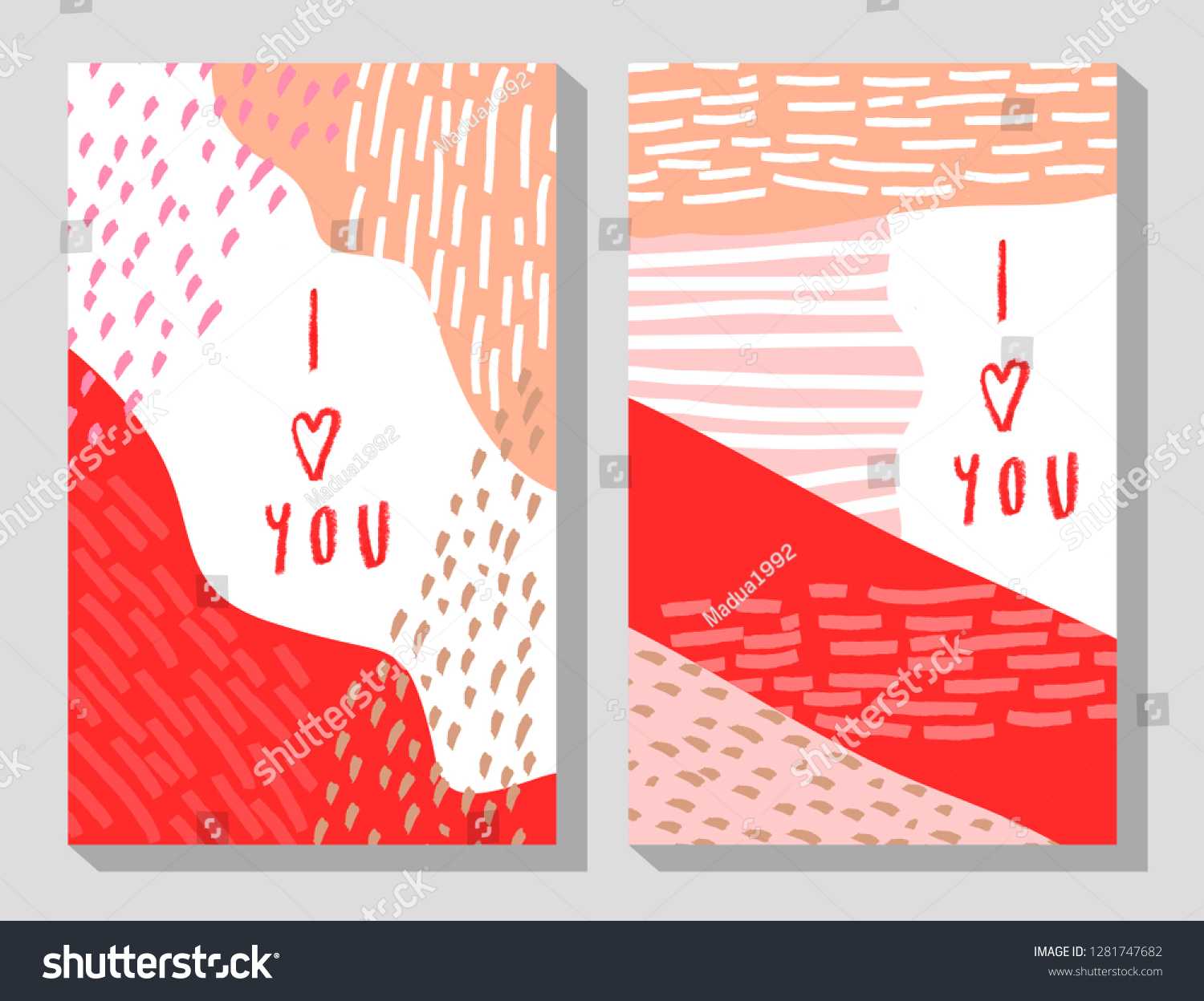 Set Abstract Valentines Card Chalk Writing Stock Vector Inside Valentine Card Template Word