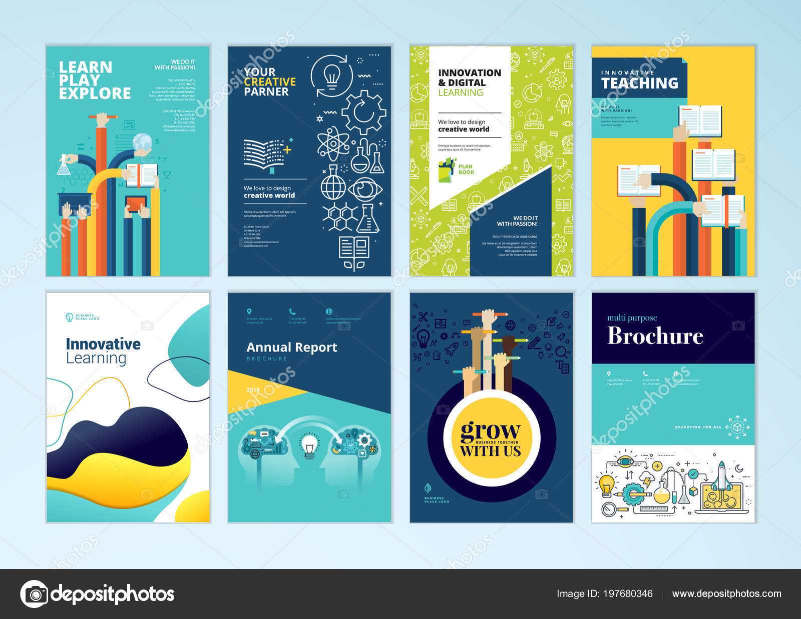 Set Brochure Design Templates Subject Education School For School Brochure Design Templates