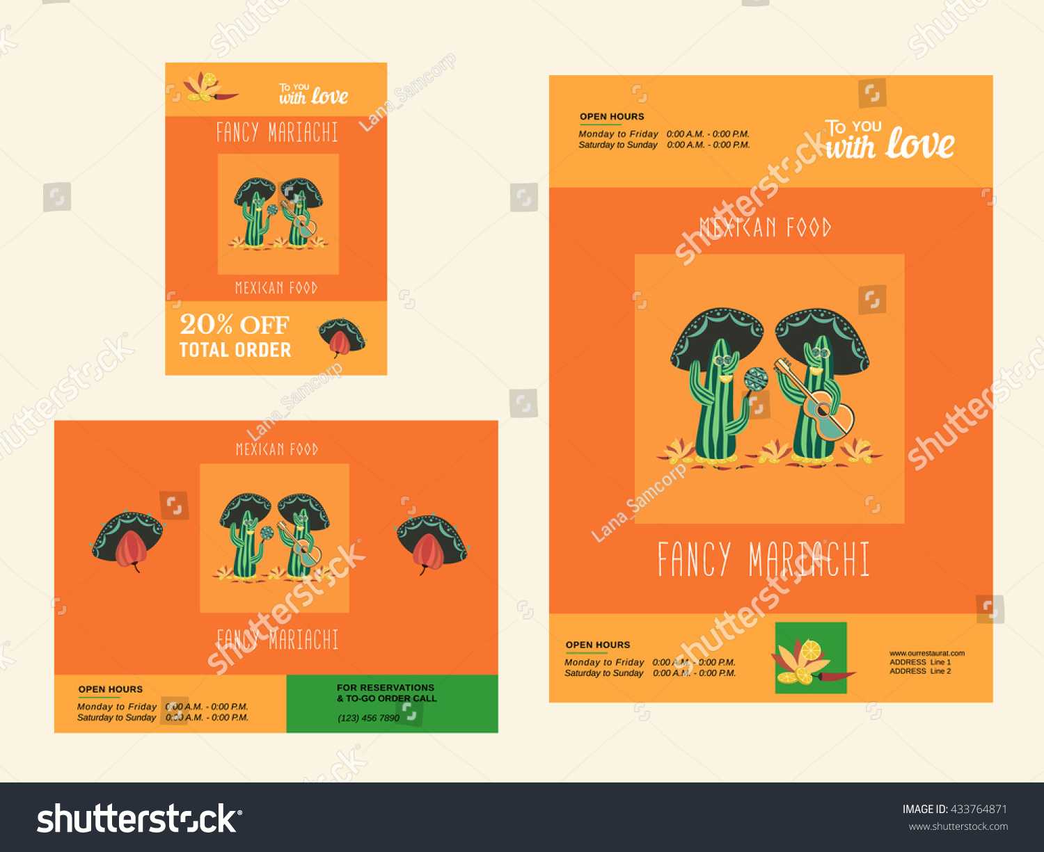 Set Brochure Templates Restaurant Mexican Food Stock Vector Pertaining To Fancy Brochure Templates