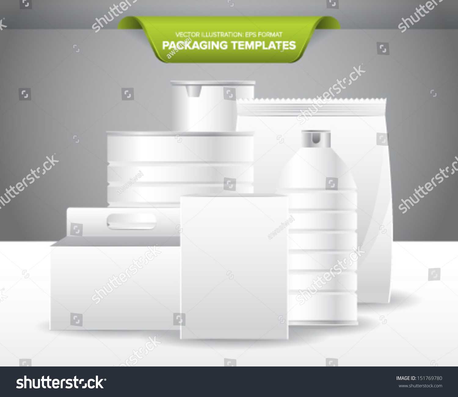 Set Empty Blank Packaging Templates Food Stock Image With Regard To Blank Packaging Templates