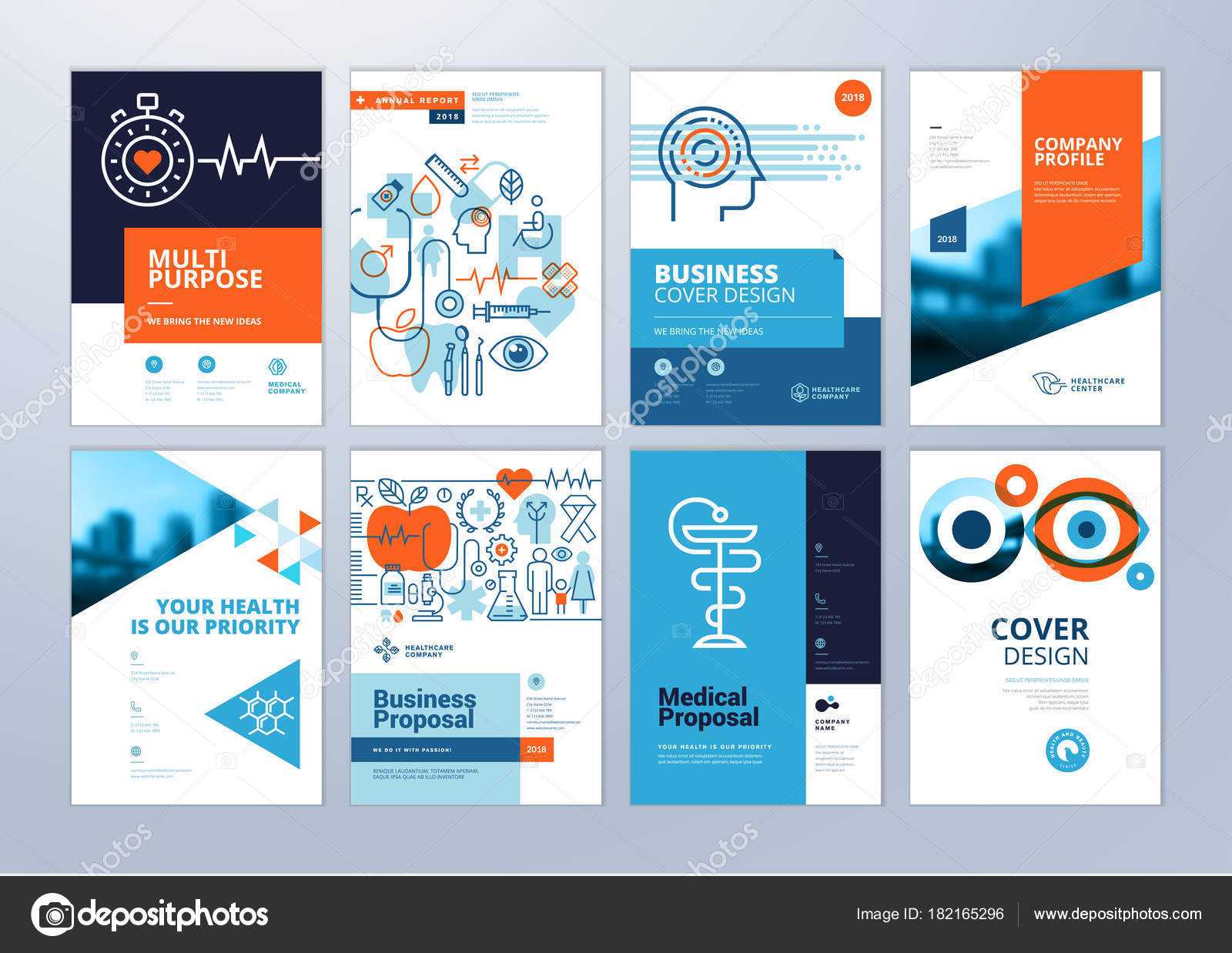 Set Medical Brochure Annual Report Flyer Design Templates With Regard To Pharmacy Brochure Template Free