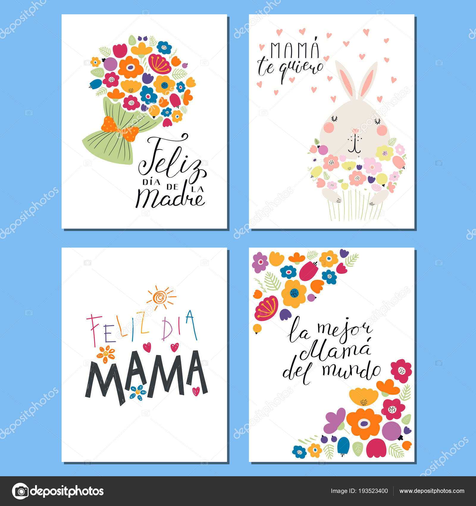 Set Mothers Day Cards Templates Hand Written Lettering With Mothers Day Card Templates