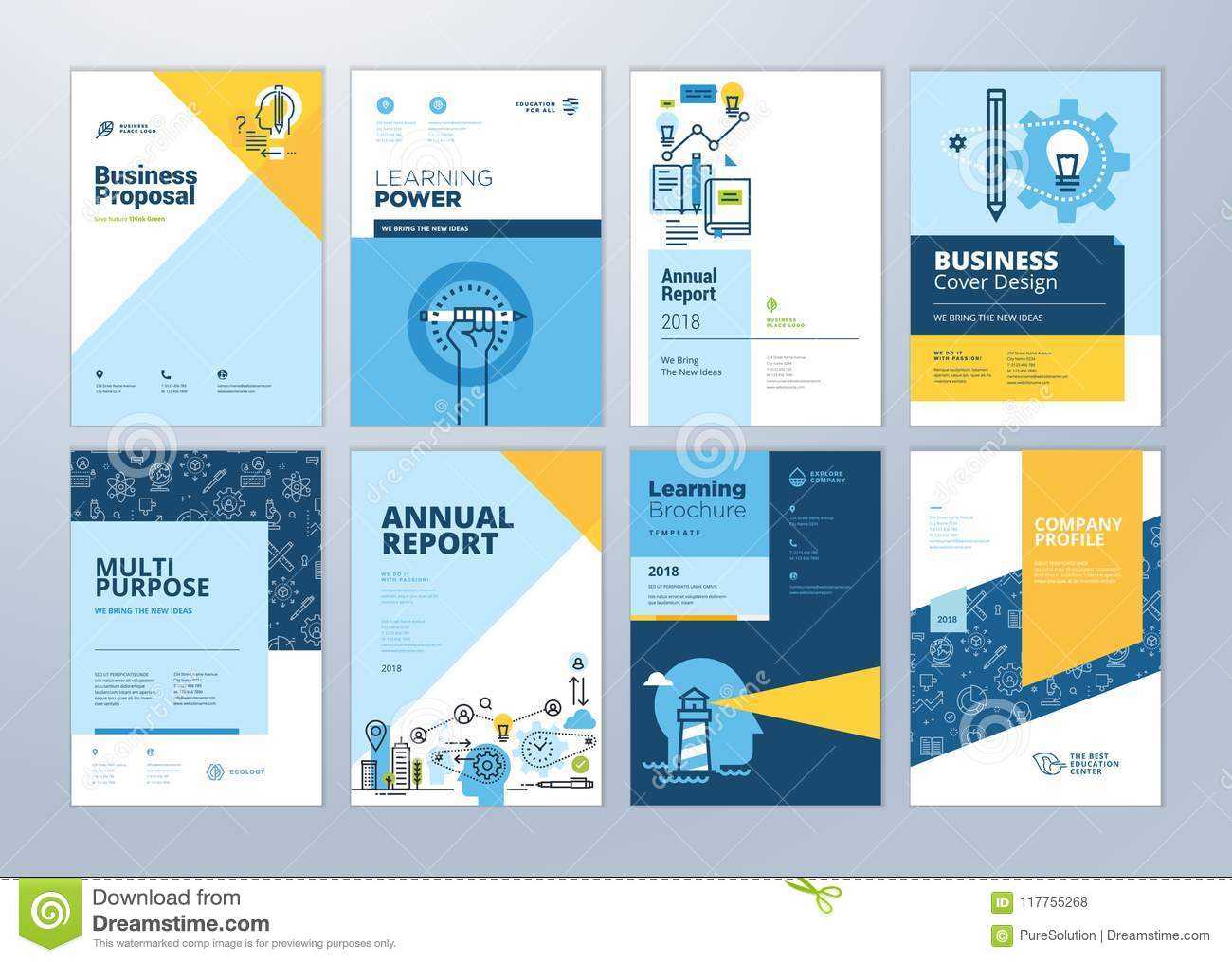 Set Of Brochure Design Templates On The Subject Of Education Pertaining To School Brochure Design Templates