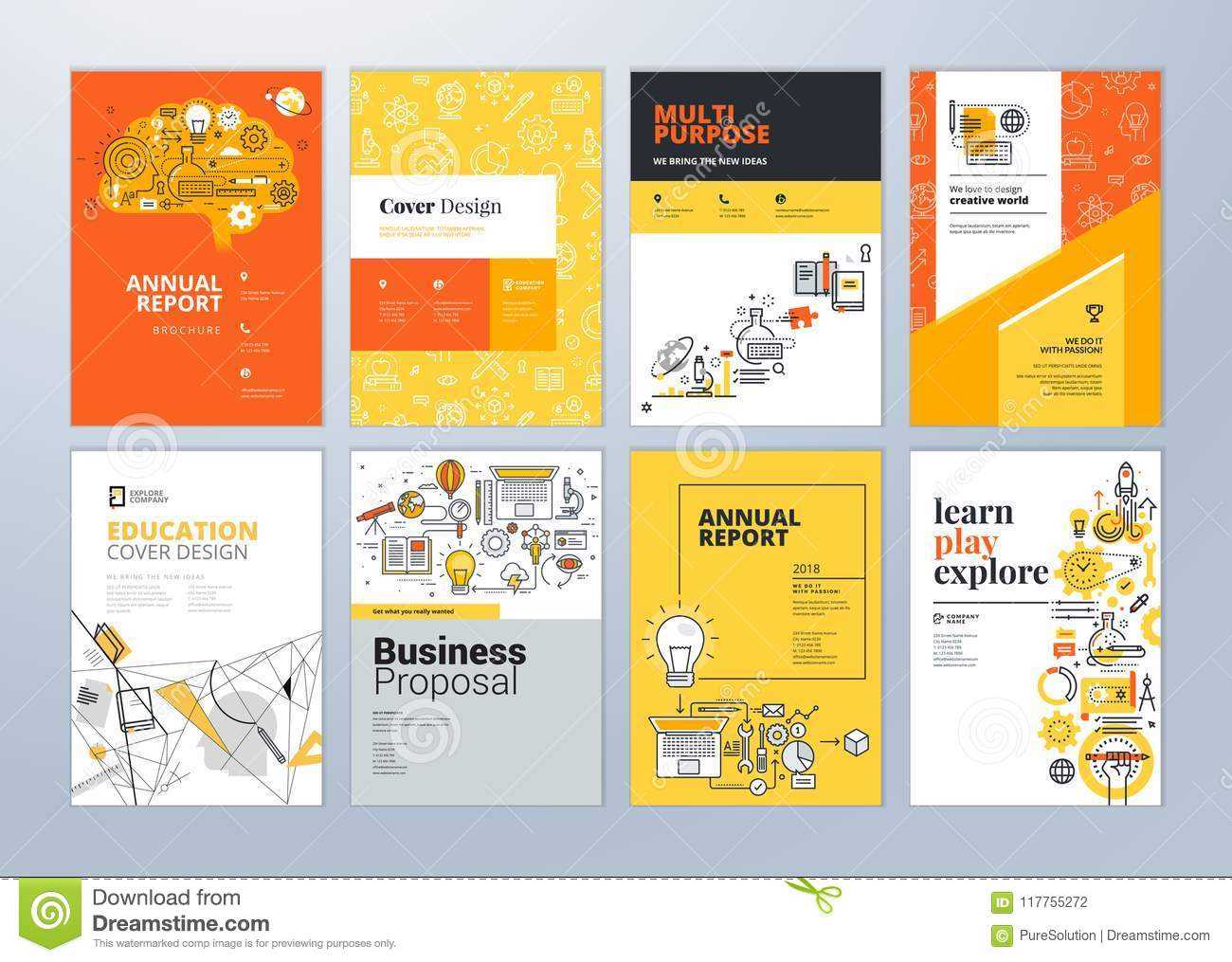 Set Of Brochure Design Templates On The Subject Of Education With Regard To School Brochure Design Templates