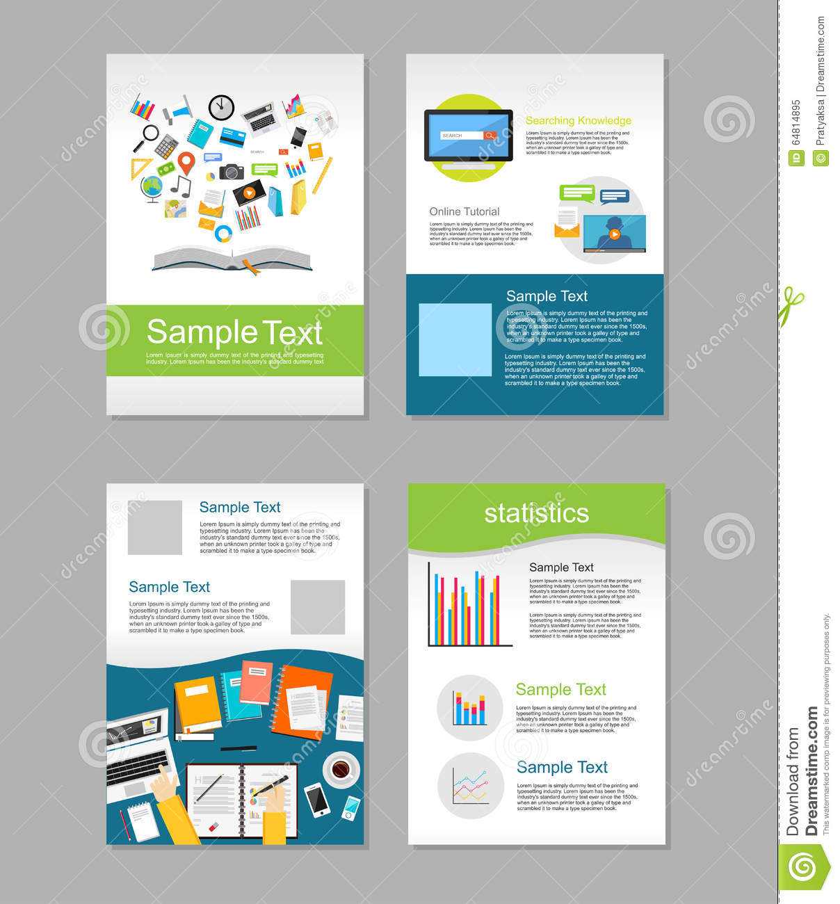 Set Of Flyer. Brochure Design Templates. Education Regarding E Brochure Design Templates