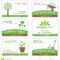 Set Of Six Gardening And Nature Business Cards Stock Vector With Regard To Gardening Business Cards Templates