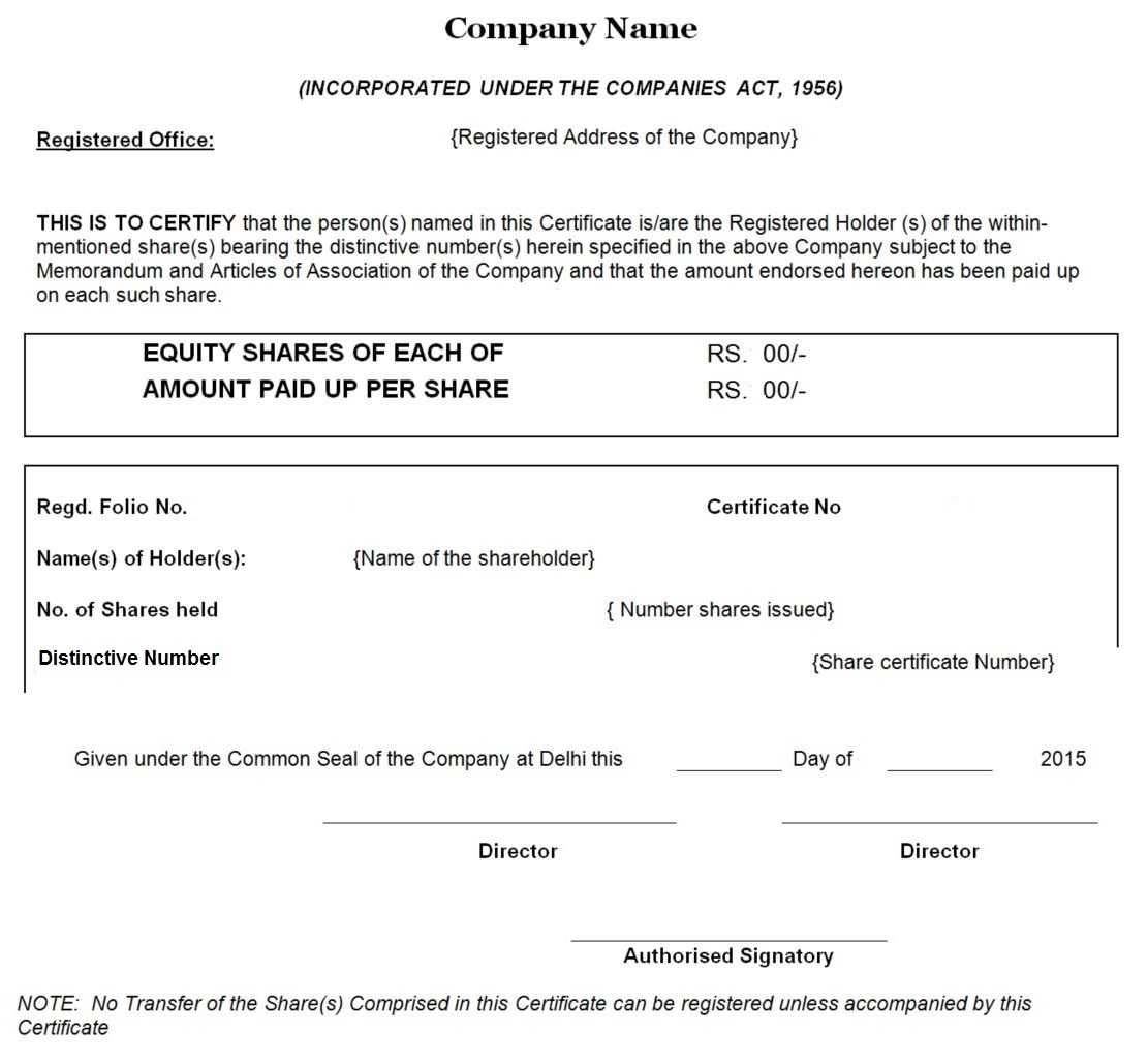 Shares Certificate – Zohre.horizonconsulting.co In Template Of Share Certificate