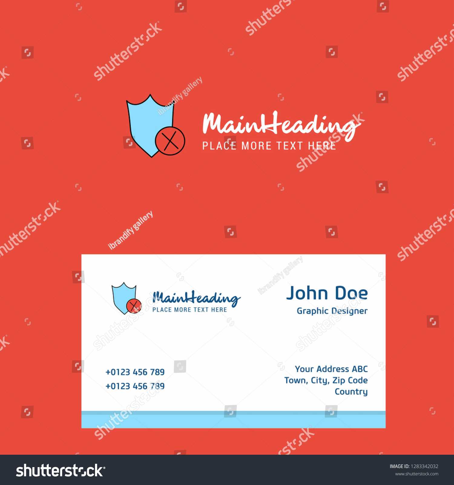 Shield Logo Design Business Card Template | Royalty Free In Shield Id Card Template