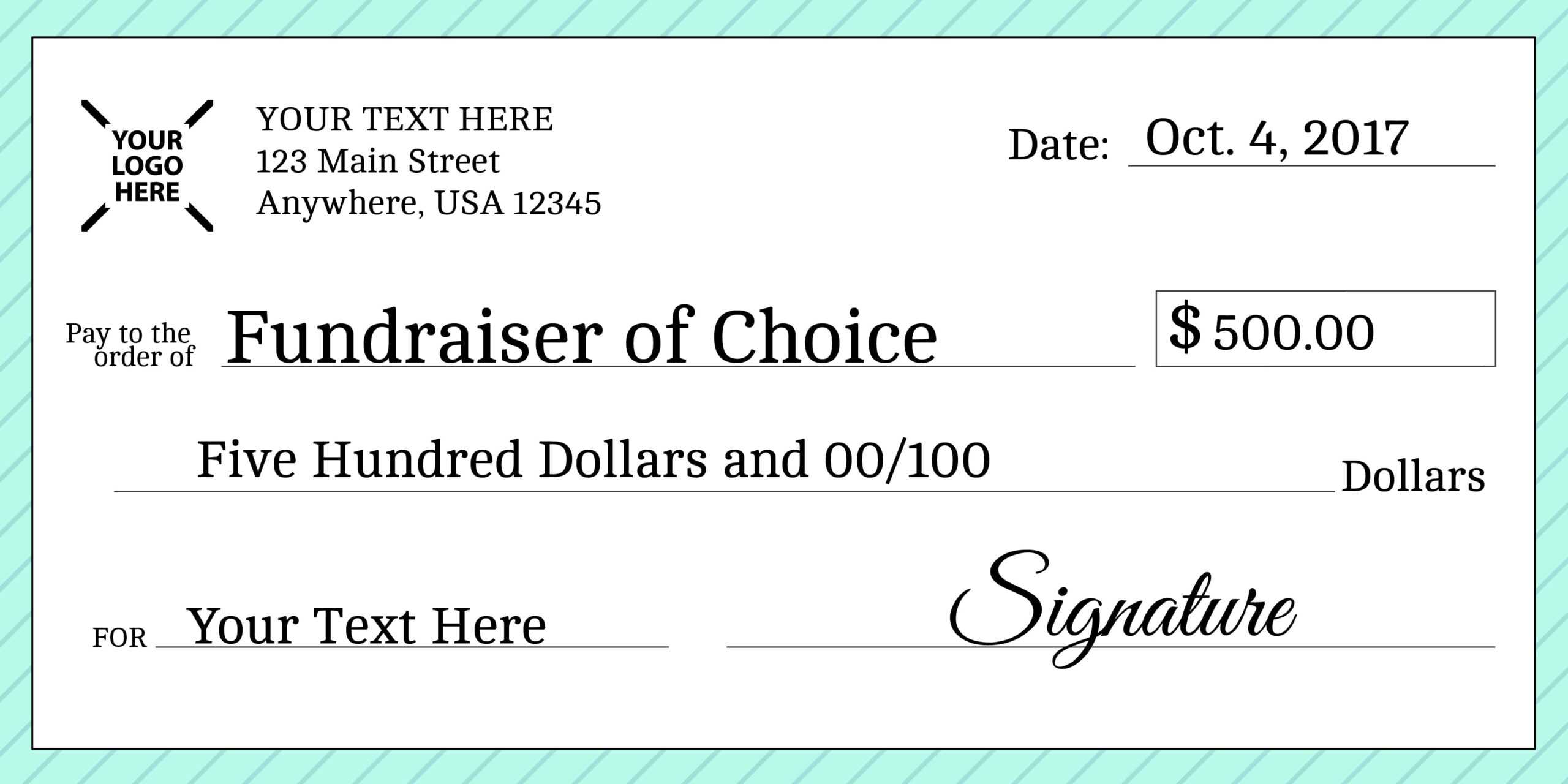 Signage 101 – Giant Check Uses And Templates | Signs Blog Pertaining To Fun Blank Cheque Template
