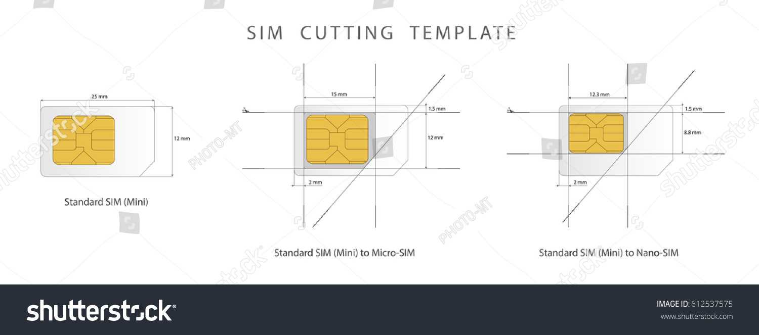 Sim Card Cutting Template Standard Micro Stock Vector Within Sim Card Cutter Template