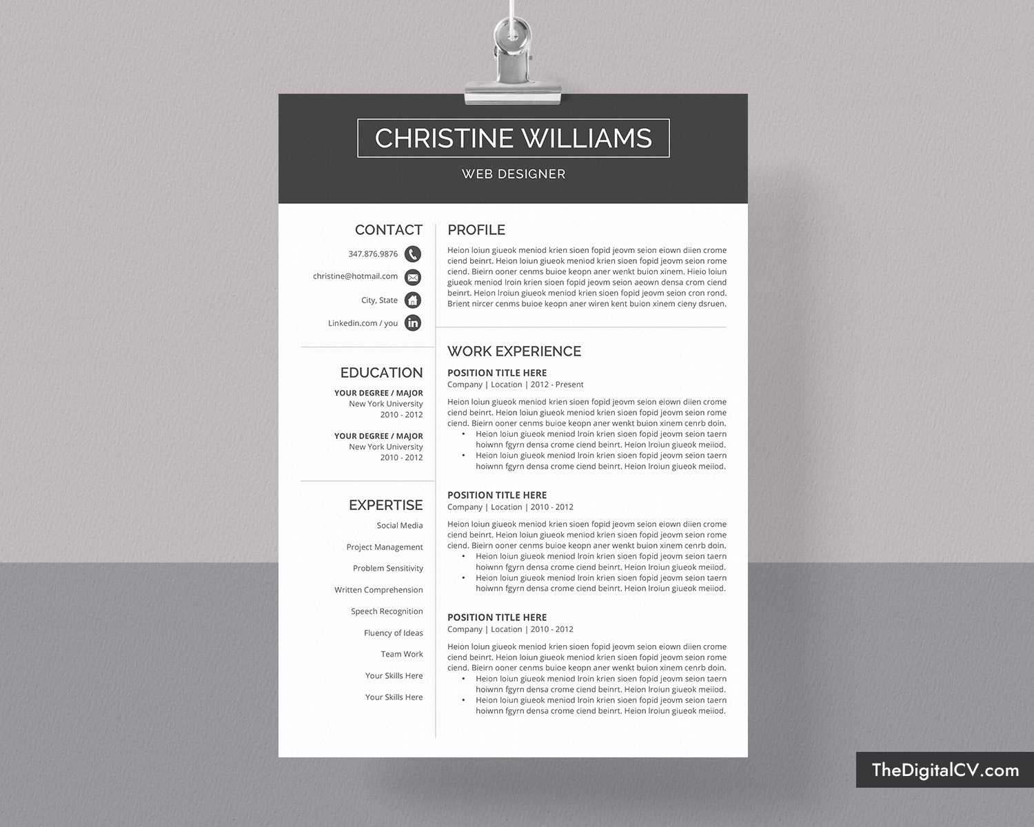 Simple And Basic Resume Template 2020 2021, Cv Template, Cover Letter,  Microsoft Word Resume Template, 1 3 Page, Modern Resume, Creative Resume, Regarding Microsoft Word Resumes Templates