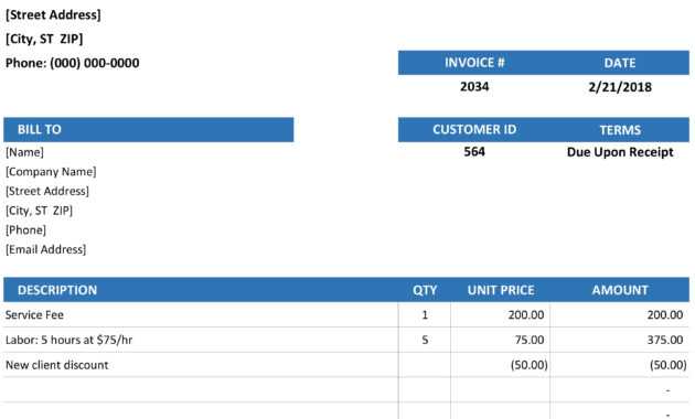 Simple Service Invoice inside Microsoft Office Word Invoice Template