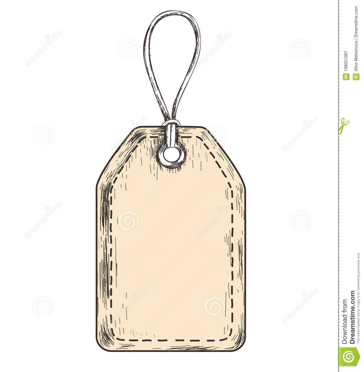 Sketch Tag For Sales. Stock Vector. Illustration Of Luggage With Regard To Blank Luggage Tag Template