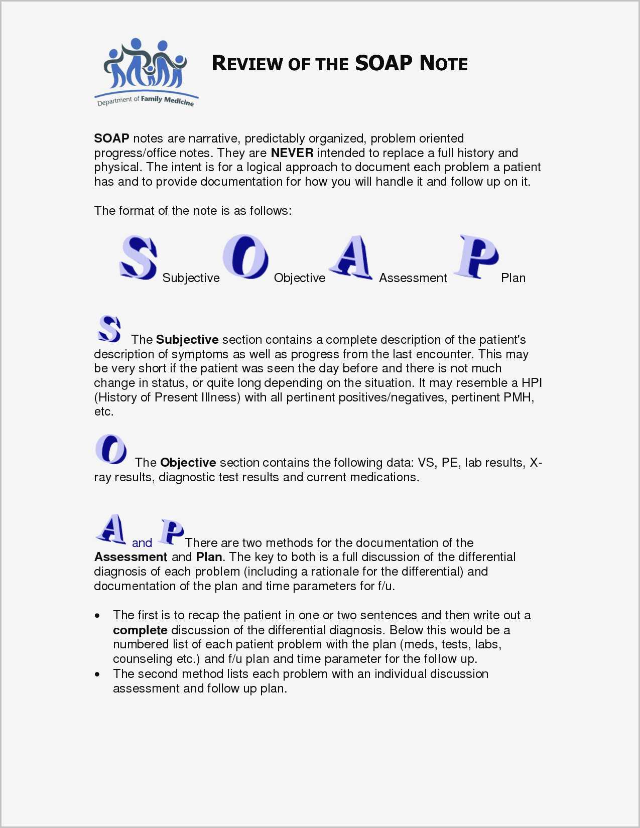 Soap Note Example Physical Therapy Assistant – Templates Within Blank Soap Note Template