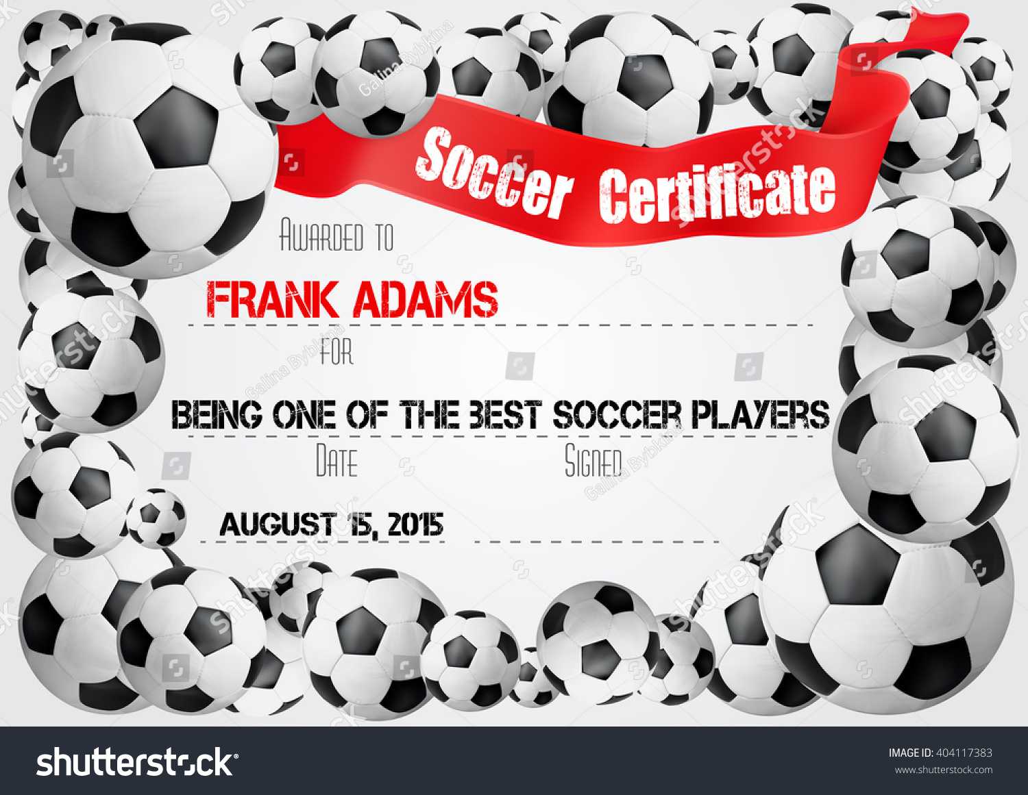 Soccer Certificate Template Football Ball Icons Stock Vector With Regard To Soccer Certificate Template Free