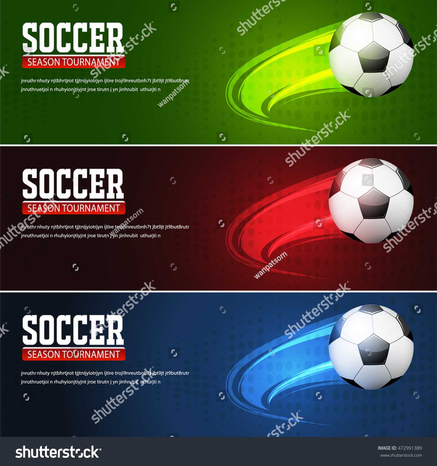 Soccer Tournament Modern Sport Banner Template Stock Vector With Regard To Sports Banner Templates
