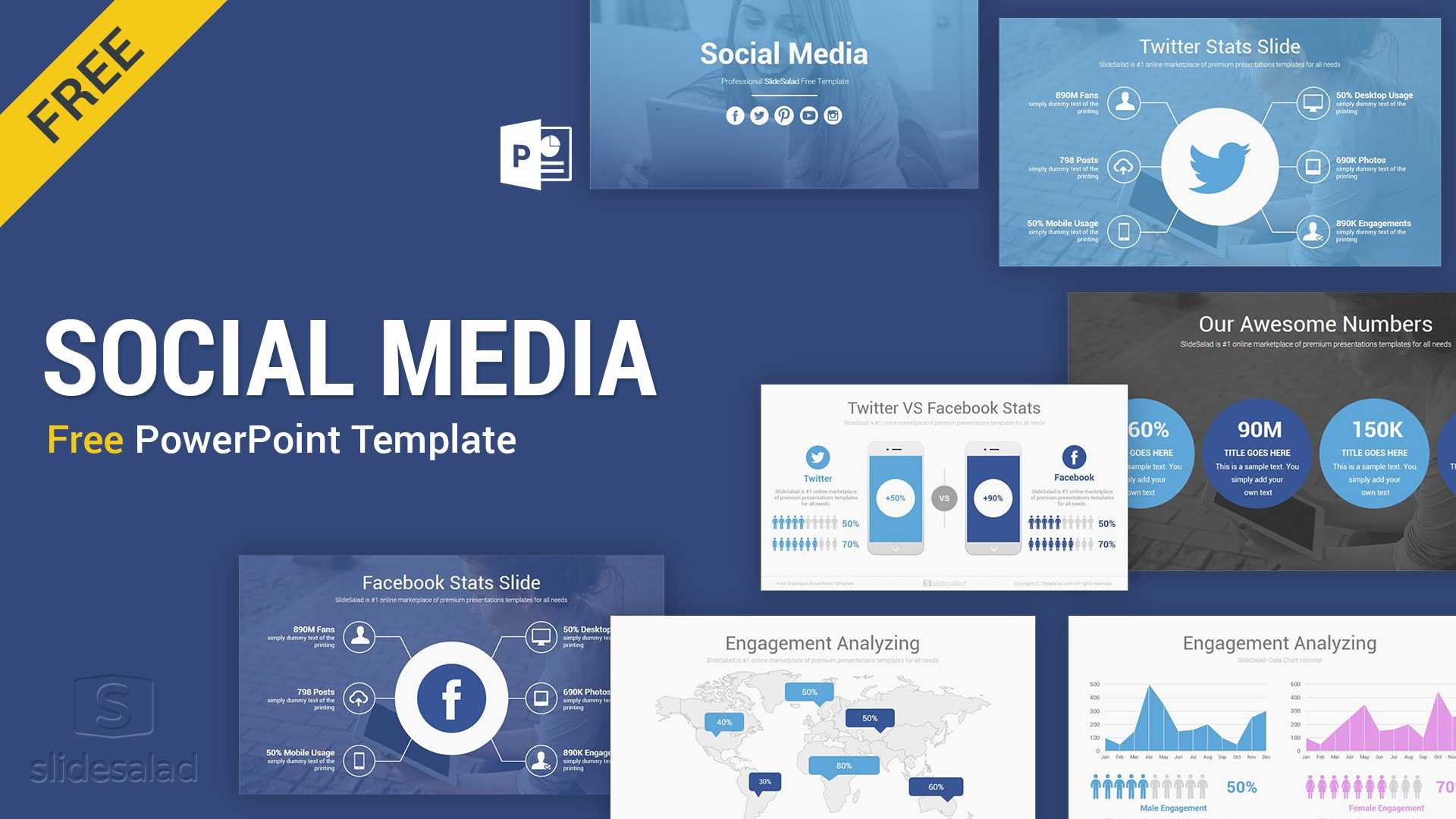 Social Media Free Powerpoint Template Ppt Slides – Slidesalad With Regard To Biography Powerpoint Template