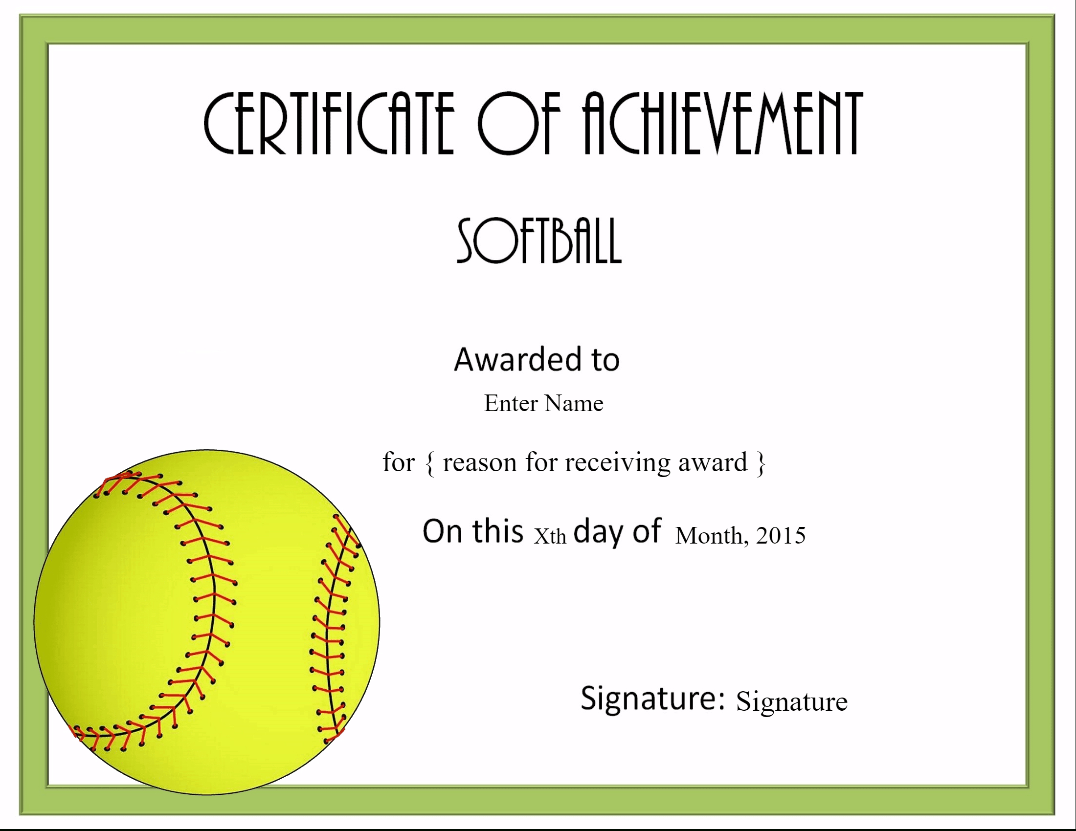 Softball Awards With Free Softball Certificate Templates