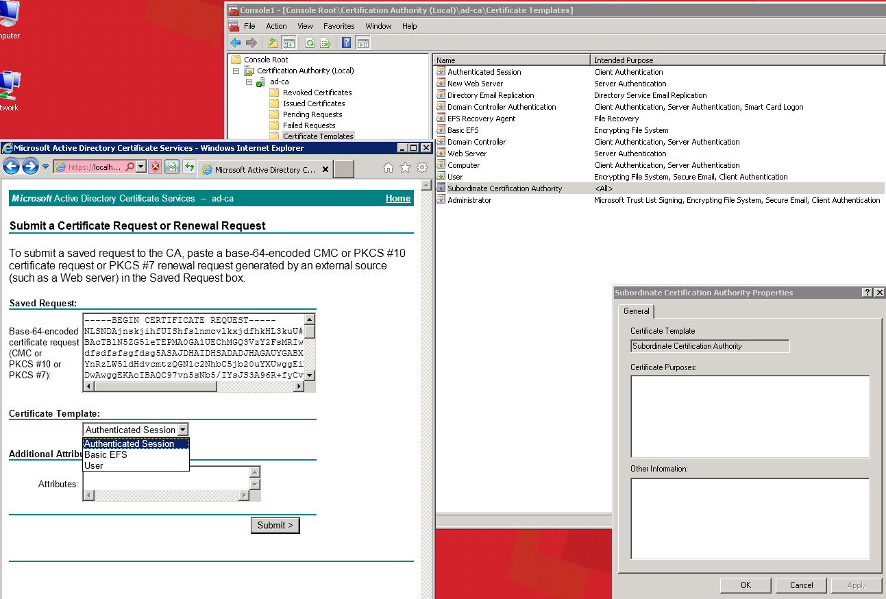 Solution] Unable To See And Select Subordinate Certification With Regard To Certificate Authority Templates