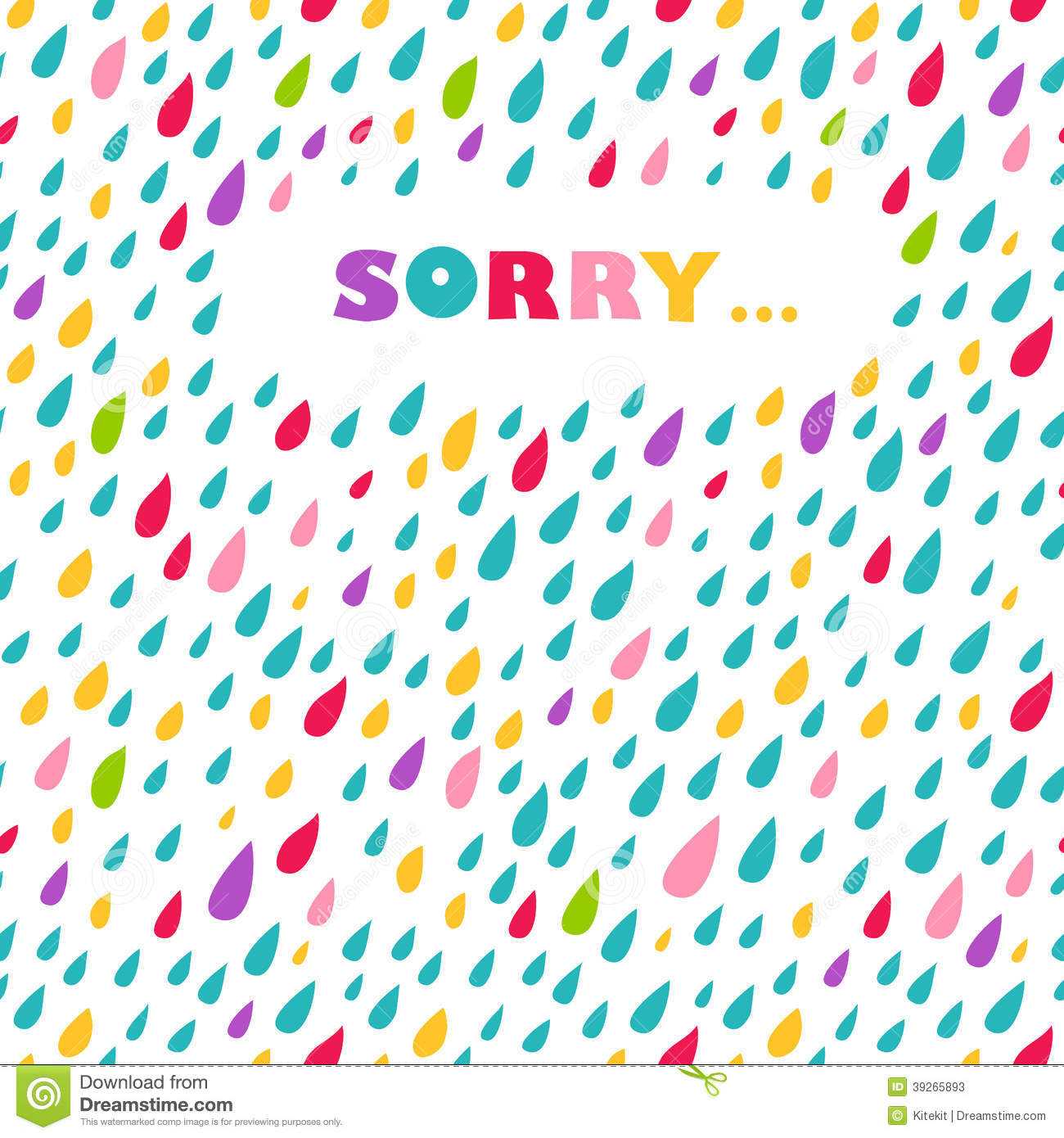 Sorry' Card. Drops Background. Stock Vector – Illustration Inside Sorry Card Template