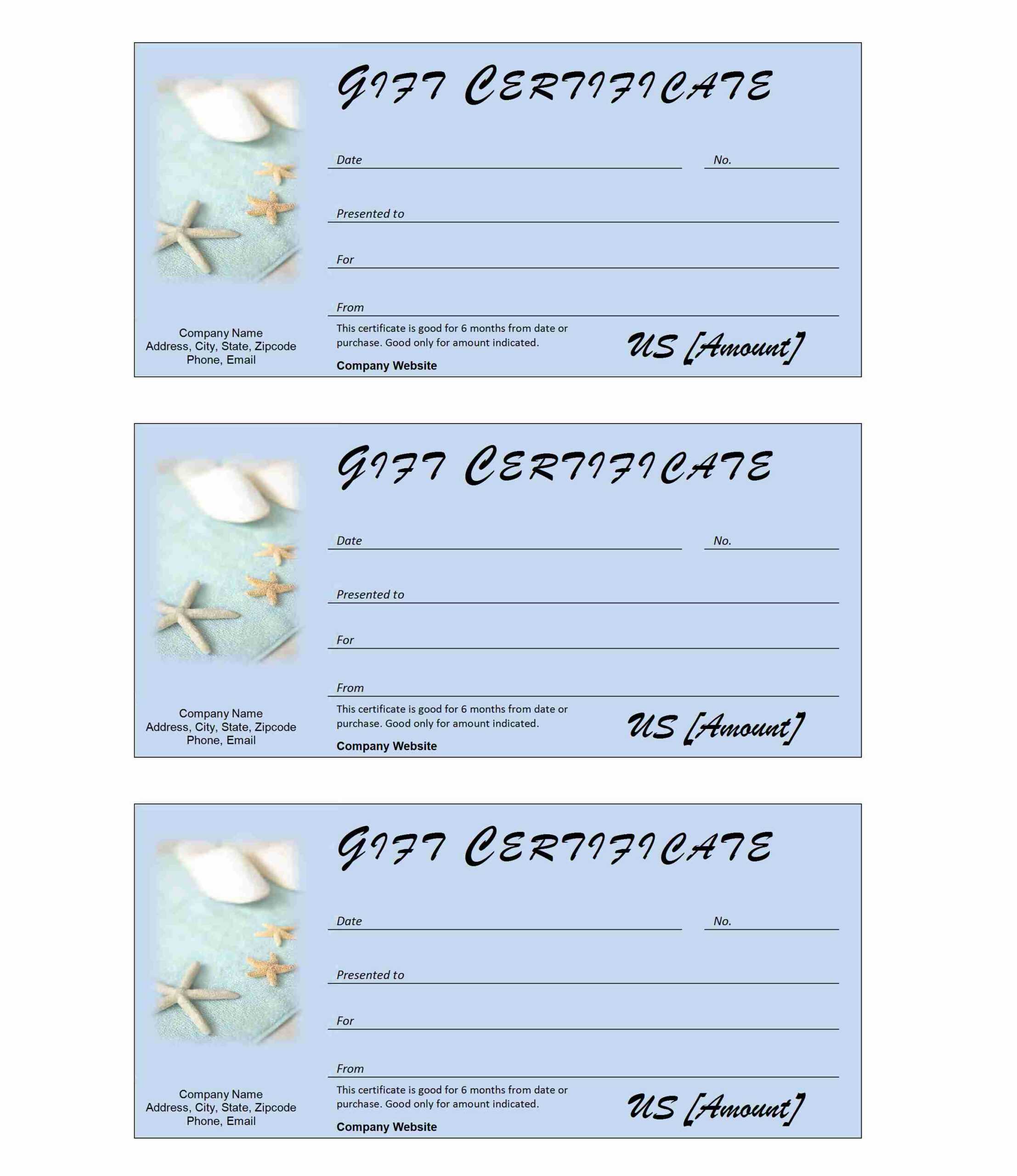 Spa Gift Certificate – Ms Word Templates With Company Gift Certificate Template