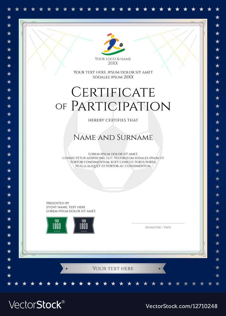 Sport Theme Certificate Of Participation Template Inside Certification Of Participation Free Template