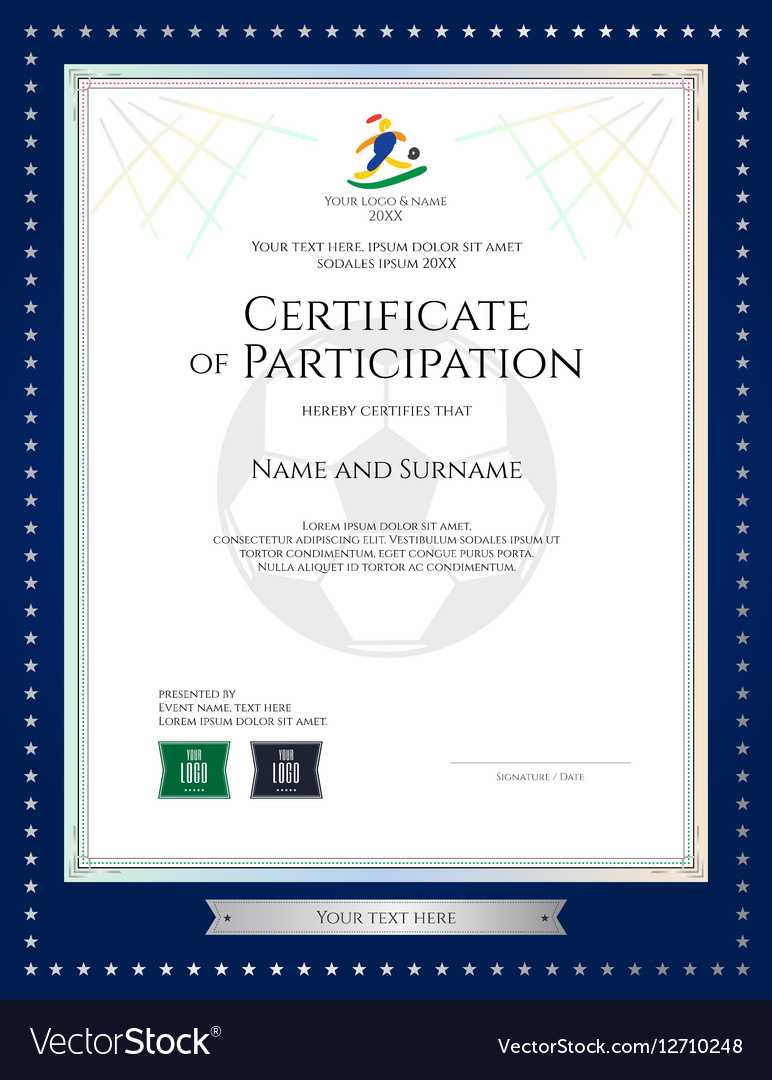 Sport Theme Certificate Of Participation Template With Free Templates For Certificates Of Participation