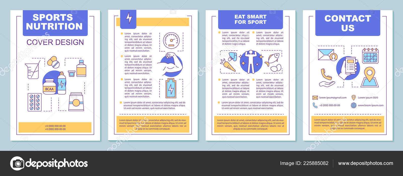 Sports Nutrition Brochure Template Layout Bcaa Proteins Inside Nutrition Brochure Template