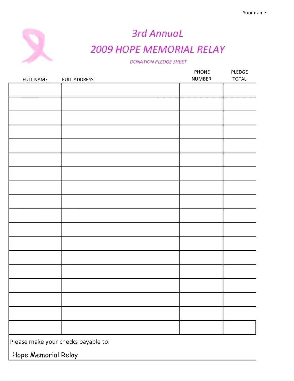 Spreadsheet Examples Church Pledge Card Ate Unique Sheets With Regard To Fundraising Pledge Card Template