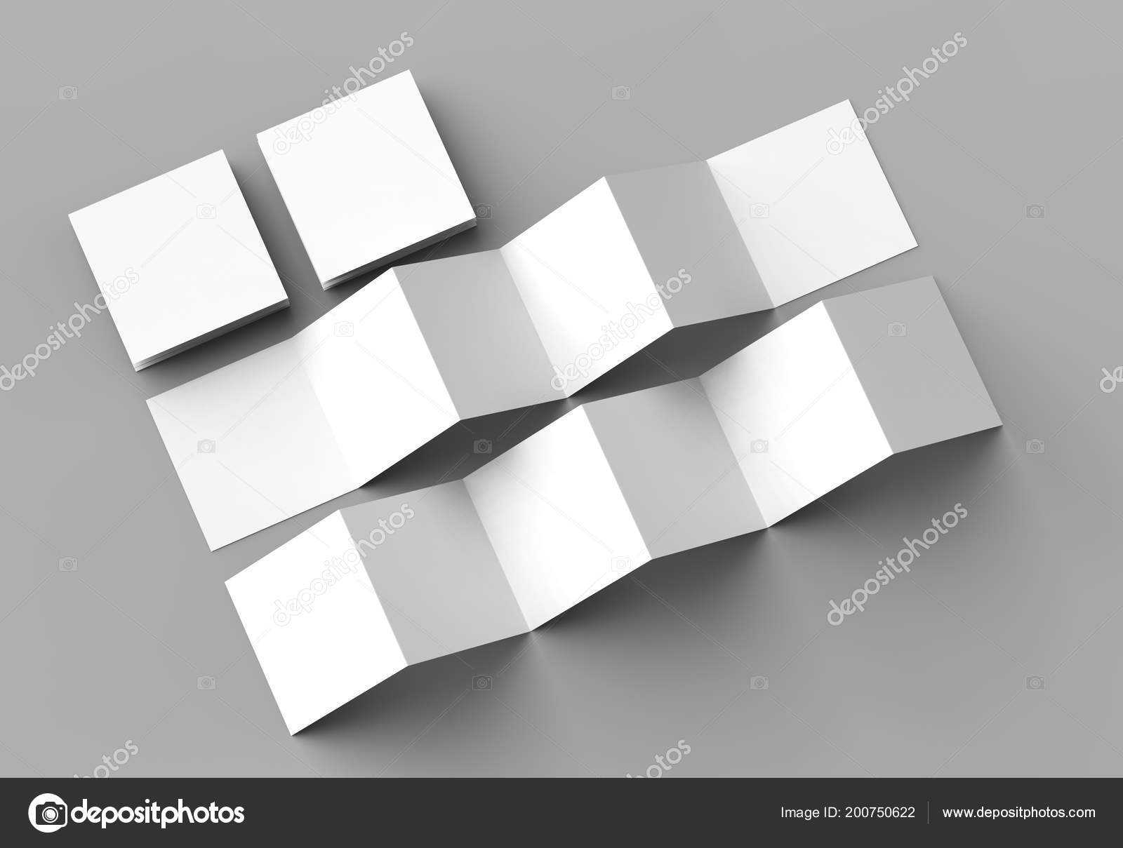 Square Z Fold Brochure | Page Leaflet Panel Accordion Fold Within 12 Page Brochure Template