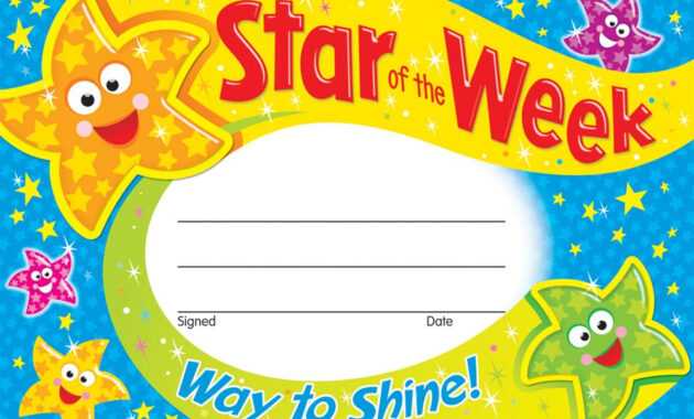 Star Of The Week Certificate Template ] - Of The Week intended for Star Of The Week Certificate Template