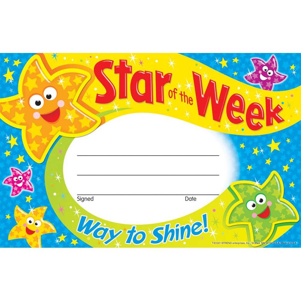 Star Of The Week Certificate Template ] - Of The Week Intended For Star Of The Week Certificate Template