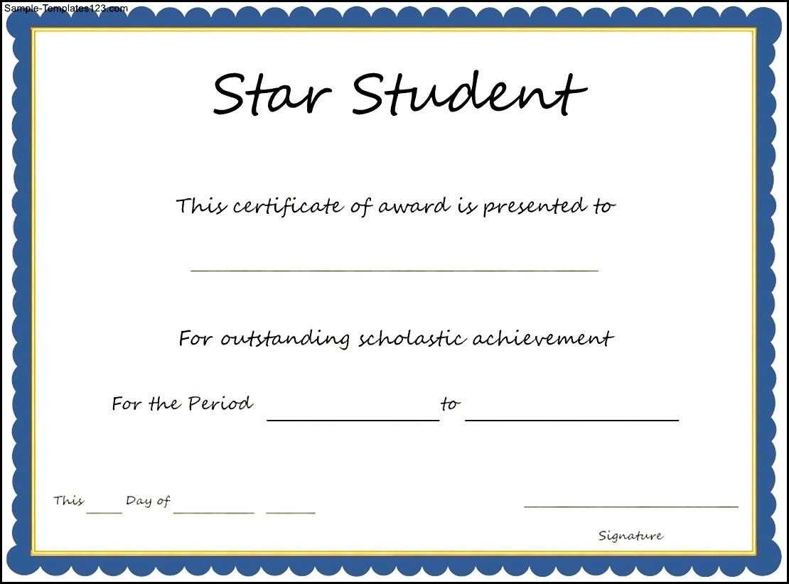 Star Student Award Certificate Template – Sample Templates In Star Award Certificate Template