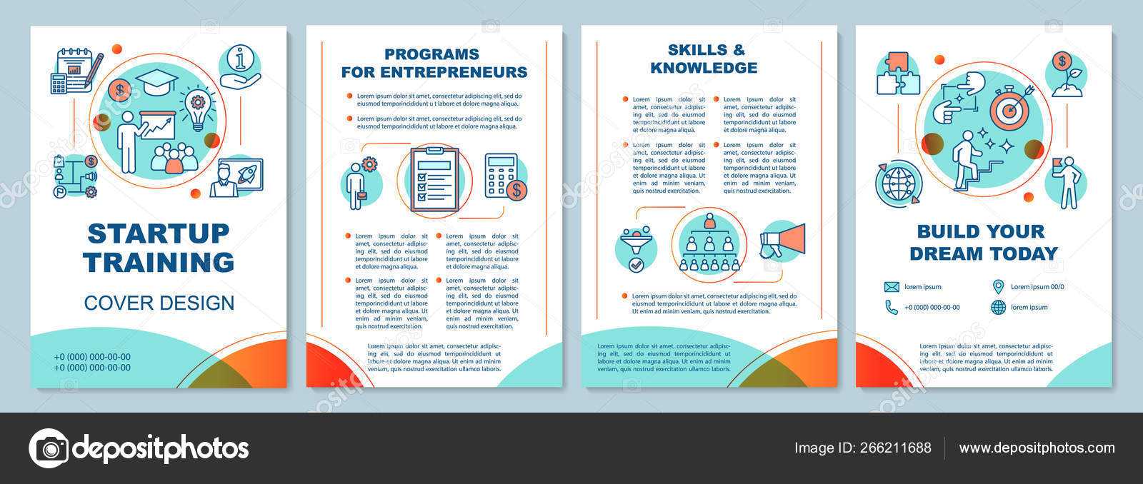 Startup Training Brochure Template Layout — Stock Vector Inside Training Brochure Template