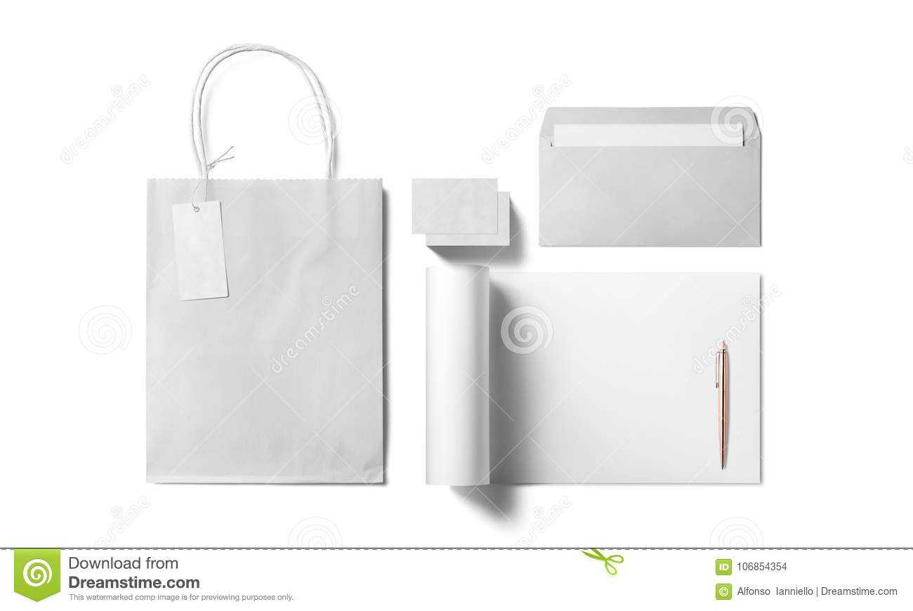 Stationery Template Design With Blank, Name Card, Envelope Intended For Blank Luggage Tag Template