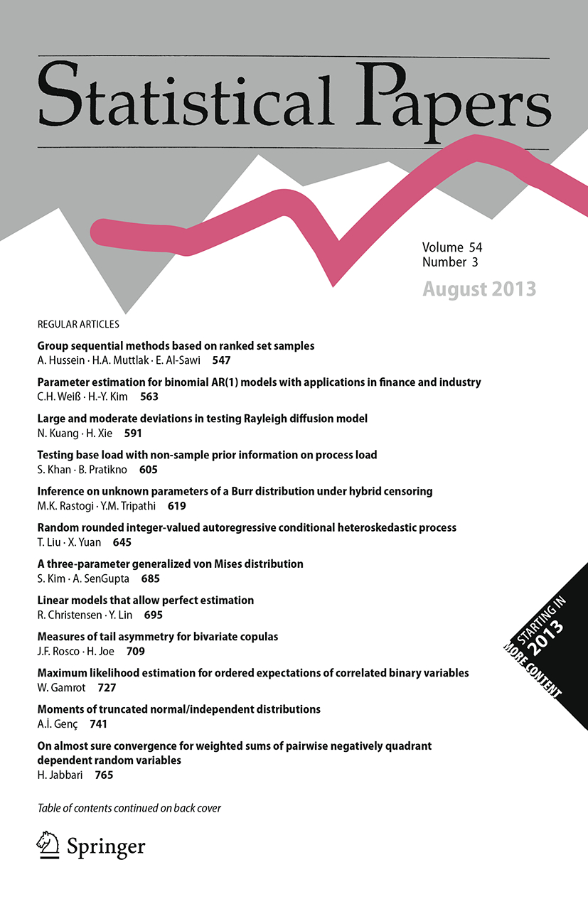 Statistical Papers – Springer Latex Template – Overleaf Within Latex Template Technical Report