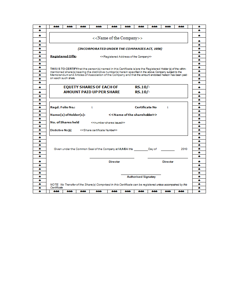 Stock Certificate Worksheet | Templates At Pertaining To Template Of Share Certificate