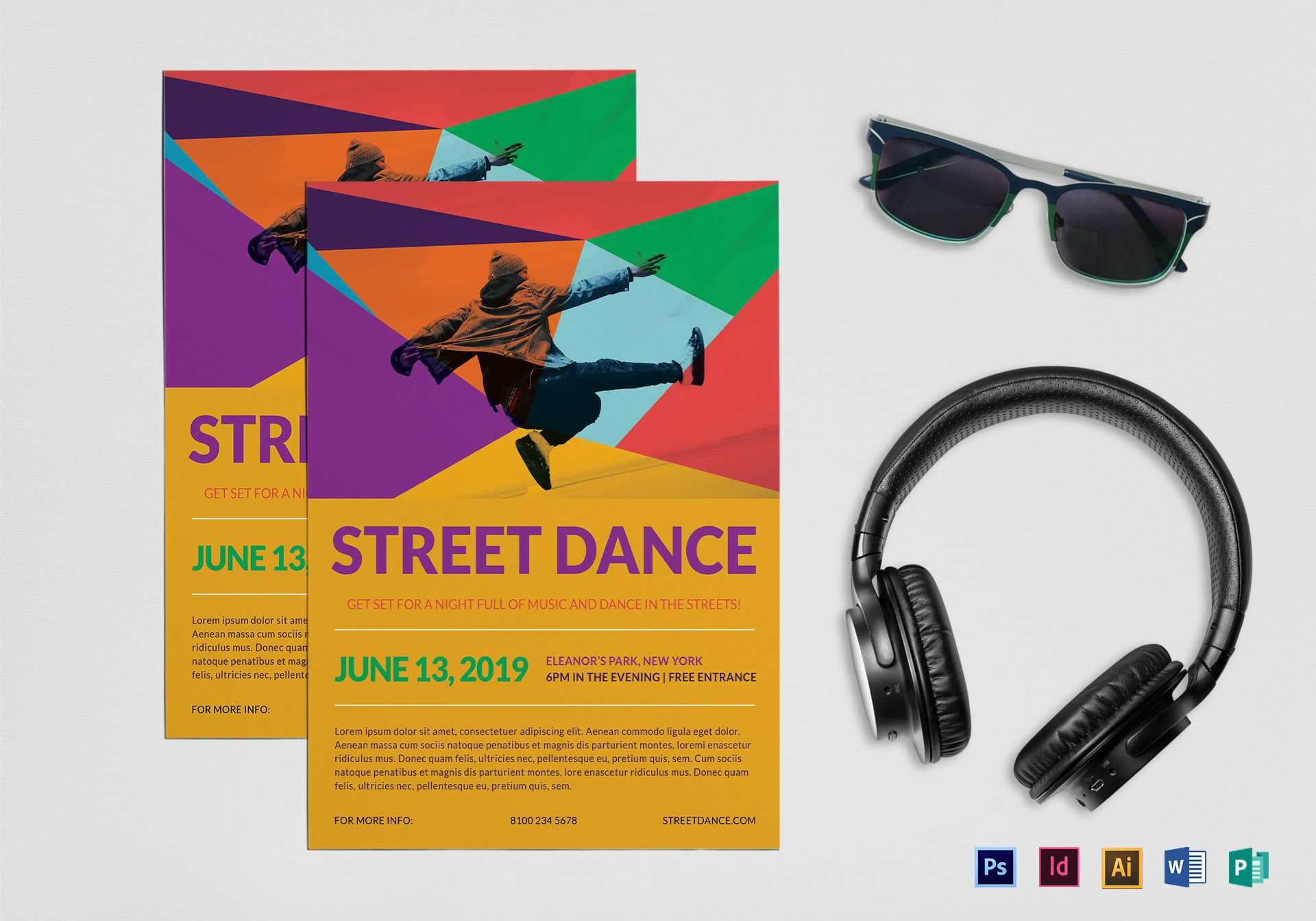 Street Dance Flyer Template Pertaining To Dance Flyer Template Word