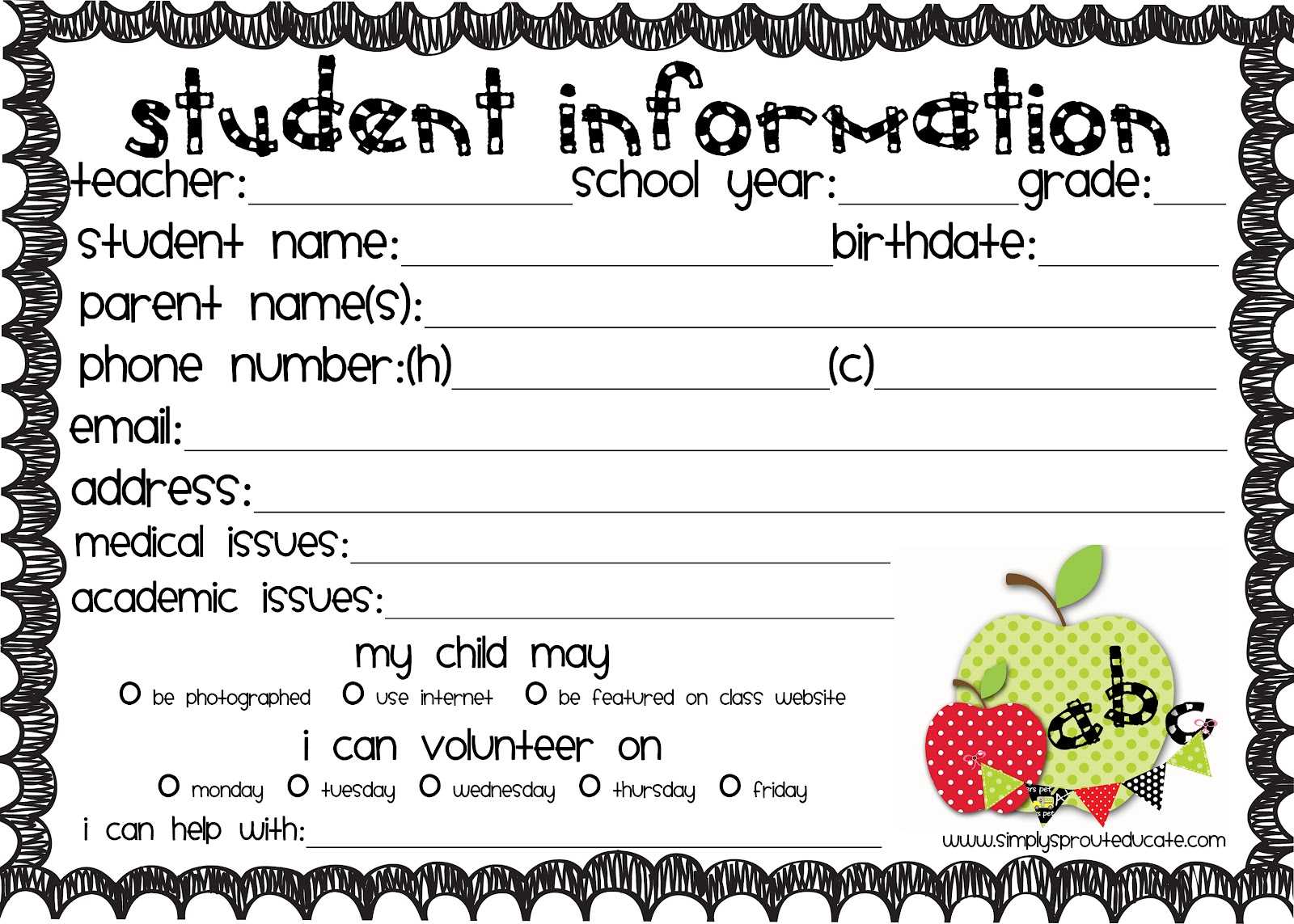 Student Information – Homework Example December 2019 Inside Student Information Card Template