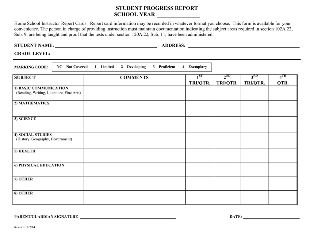 Student Progress Report School Year In School Progress Report Template